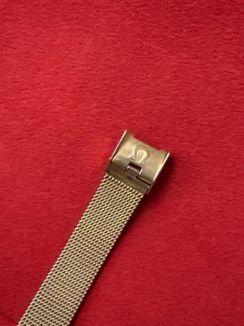 Omega Women's Gold Manual Mesh Bracelet Watch with Square Dial